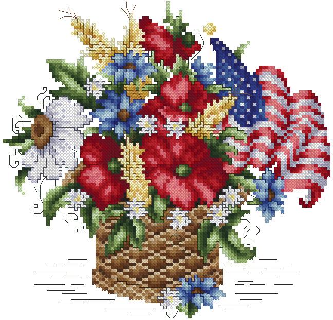 Patriotic Floral Basket